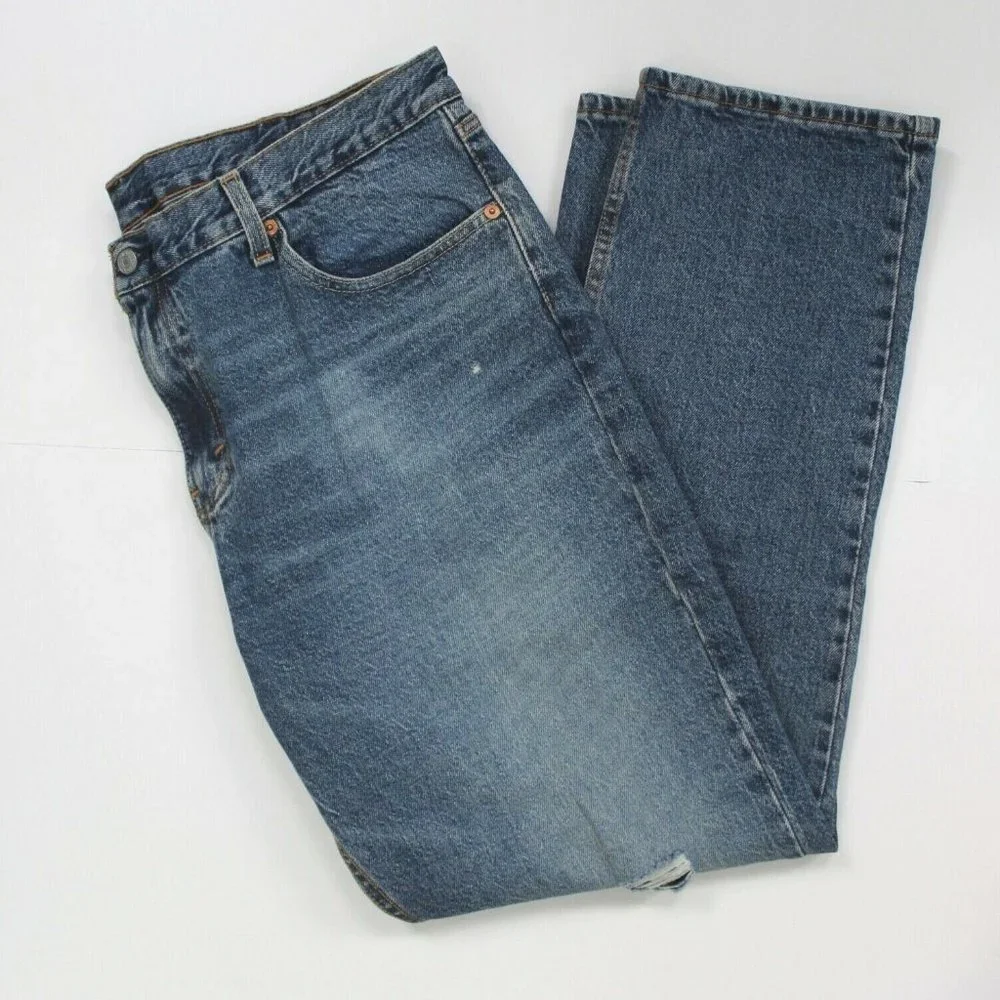 Levi's Mens' 511 Slim Fit Distressed Jeans Size 38 x 30 Medium Wash Blue